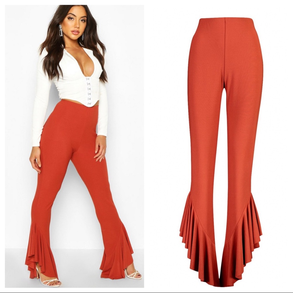 Ruffle hem pants
